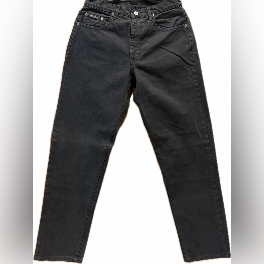Calvin Klein Jeans Easy Fit Black Denim Relaxed Tapered Leg size 8 (30), NWOT